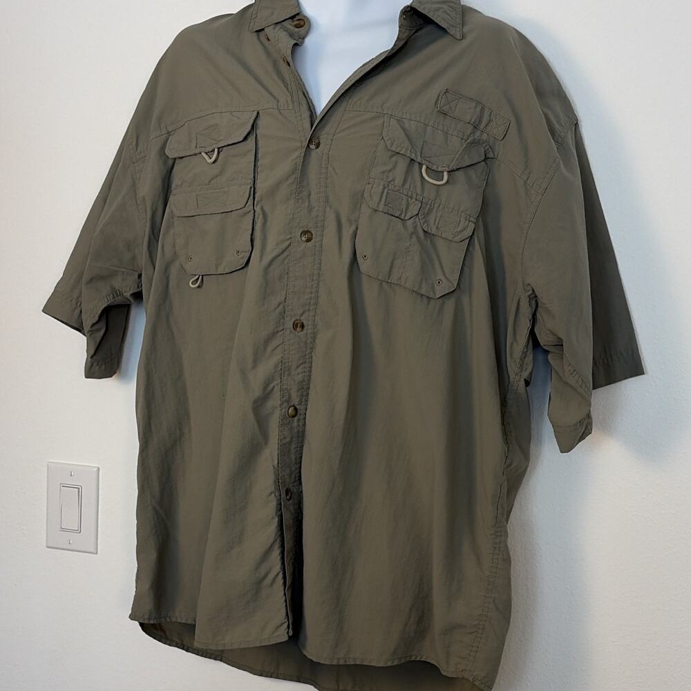 Rugged Earth Men’s 2XL Green Solid Short Sleeve Button-Up Point Collar Pockets